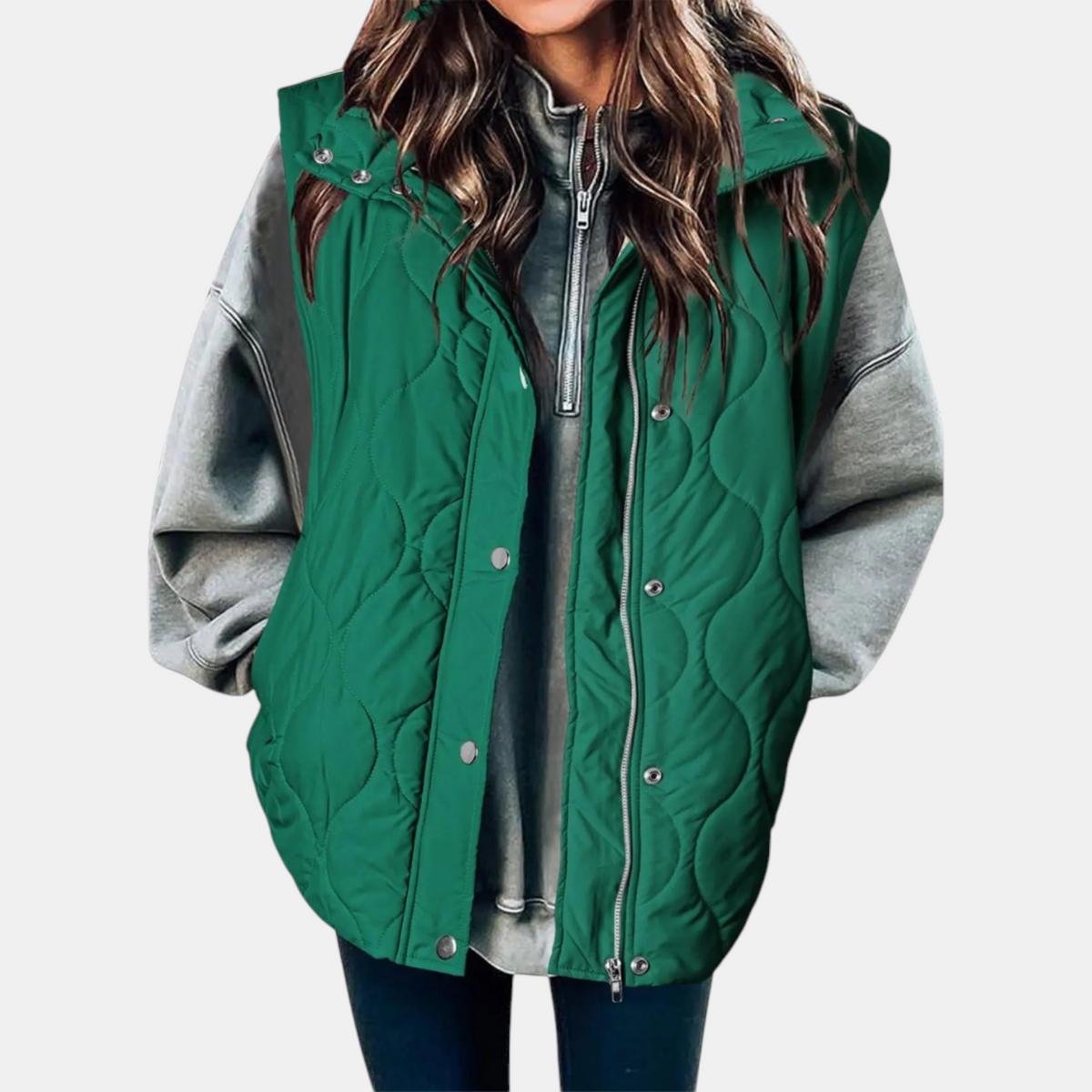 Hooded Zip Front Quilted Puffer Vest 5
