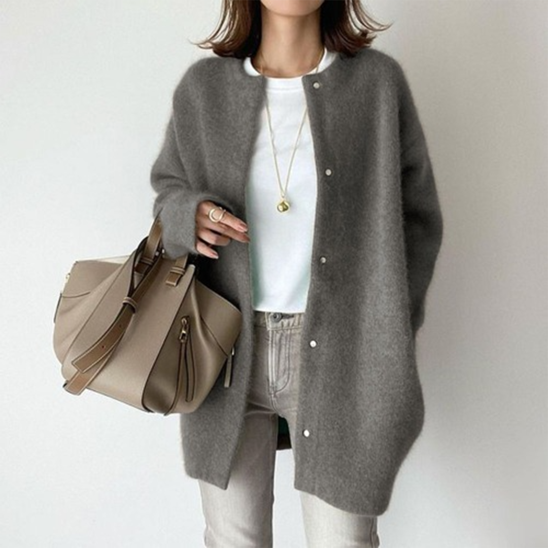 Round Neck Button Front Longline Cardigan 7