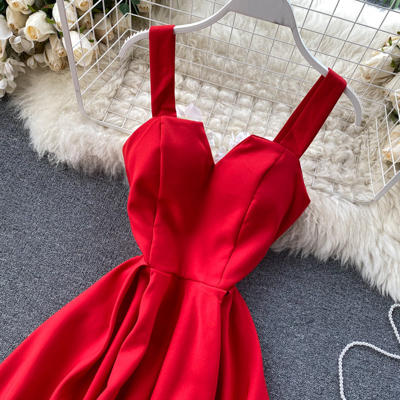 Cocktail Sleeveless Sweetheart Neck Wide Strap A-Line Midi Dress - View 20