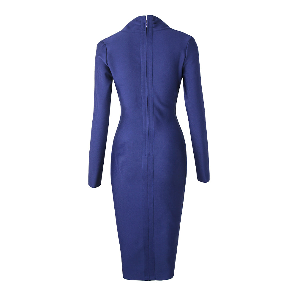 Full Gown Celebrity Club Gown - V Bodycon Deep Bandage