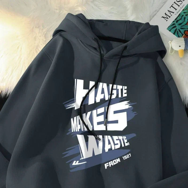 Haste Makes Waste Letter Hoodie