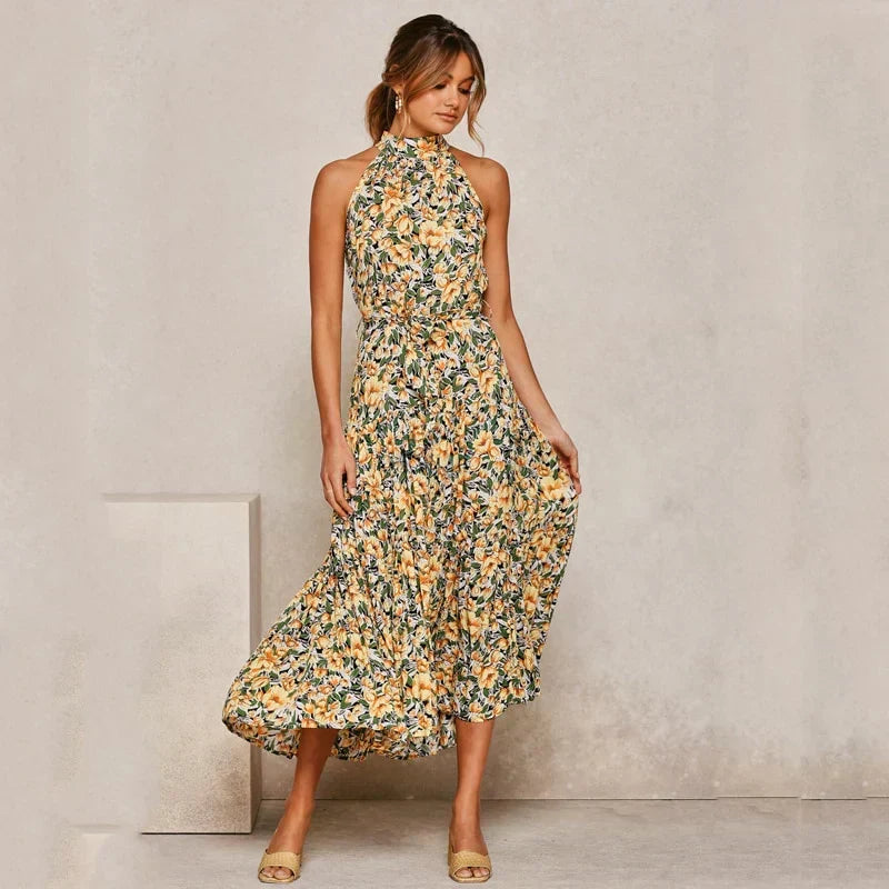 Halter Neck Polka Dot A-Line Mini Dress - View 10