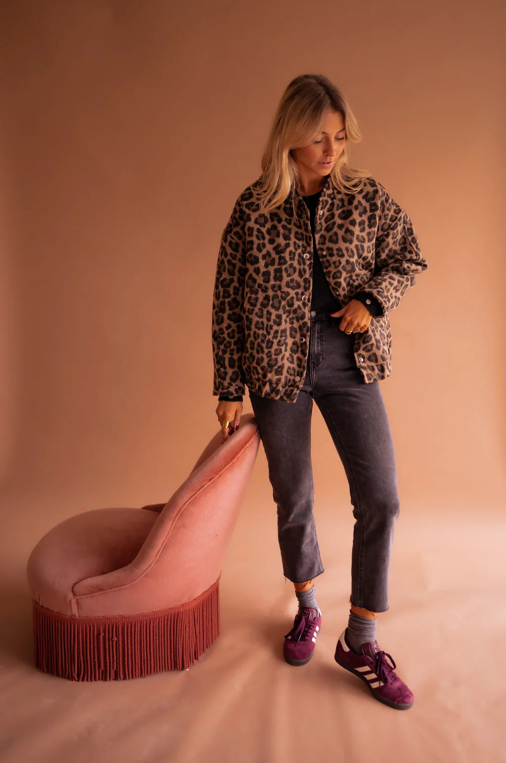 Leopard Print Button Front Cropped Shacket Jacket 4
