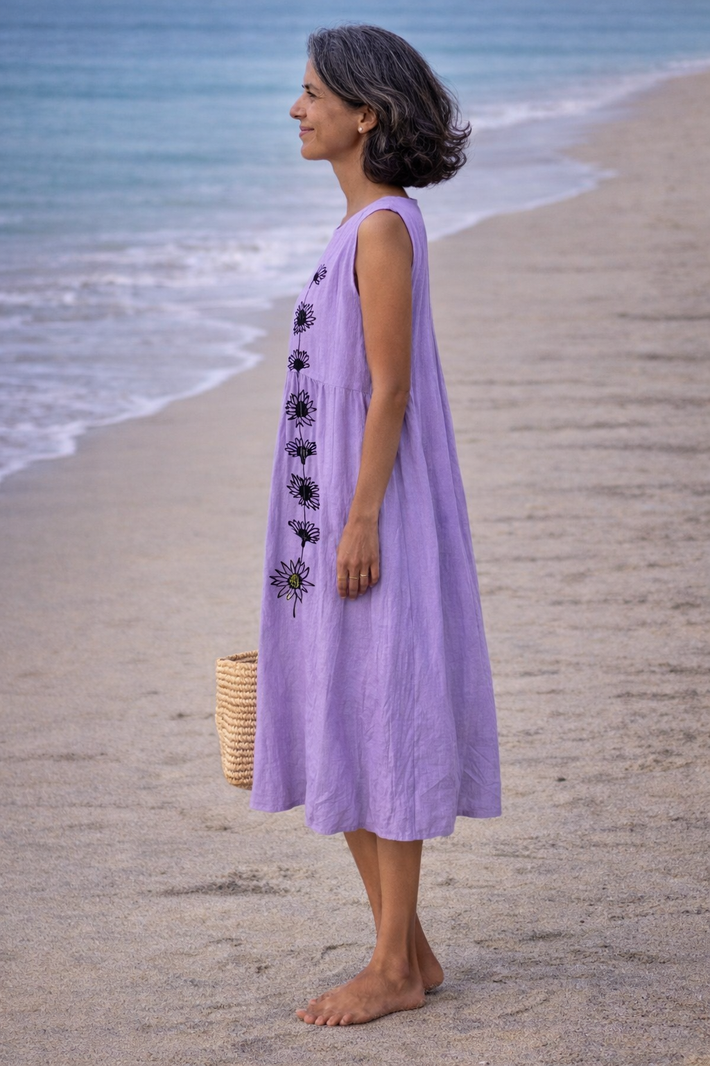 Sleeveless Floral Print Pocket Midi Dress 2