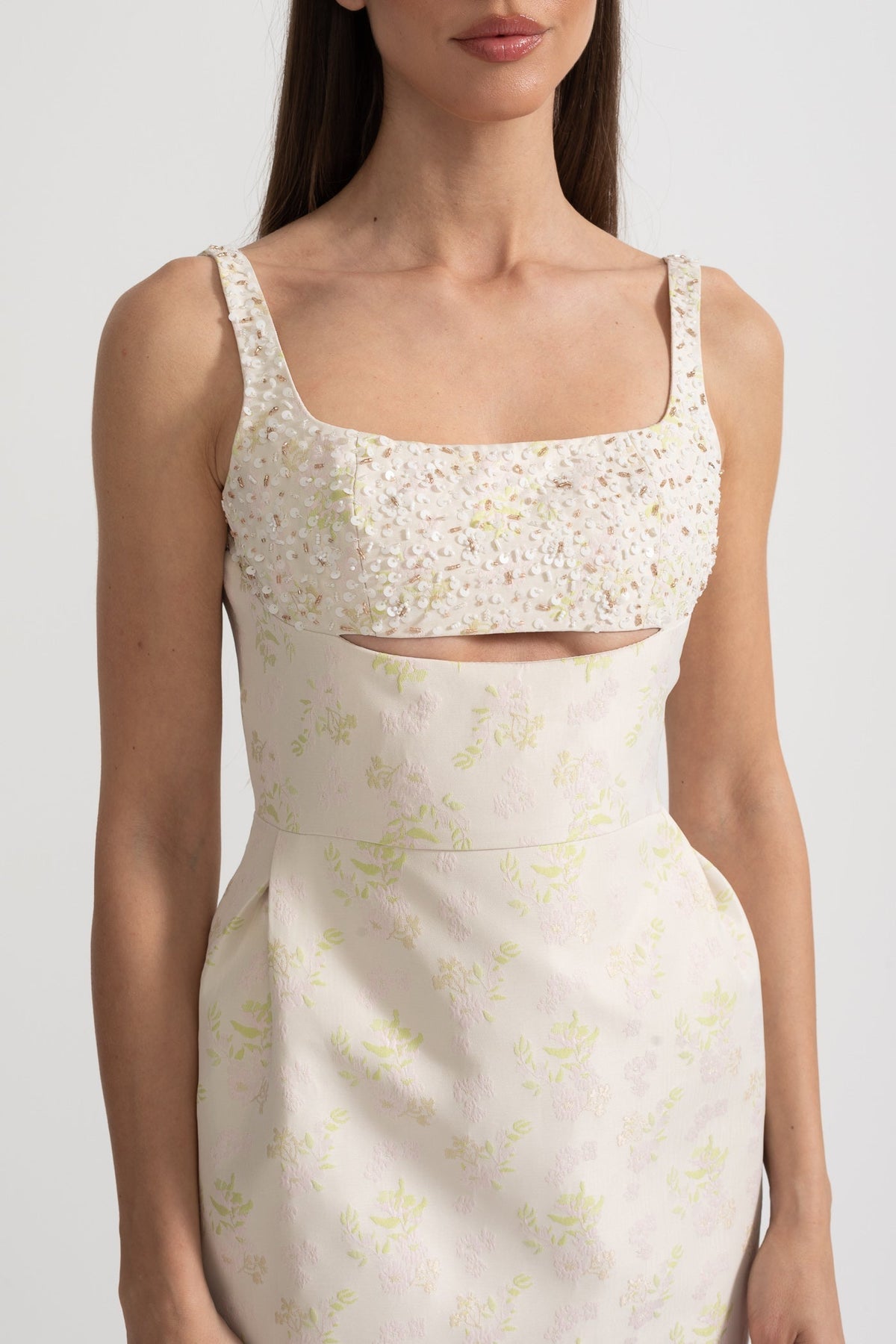 Sleeveless Midi Dress - Ivoire - View 3