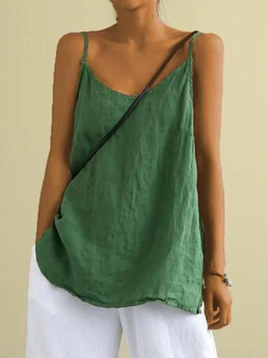 Pintuck Scoop Neck Spaghetti Strap Cami Top 5