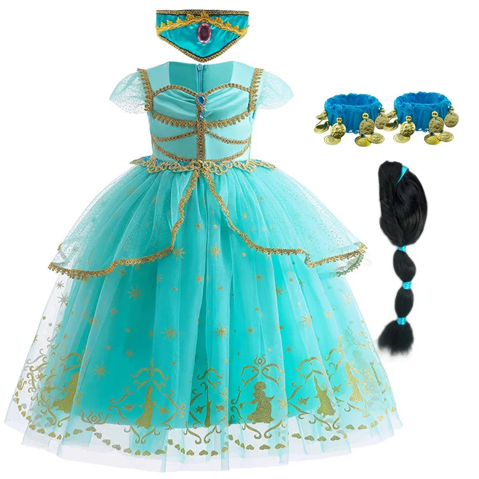 Glitter Star Print Tulle Puff Sleeve Princess Costume Gown 13
