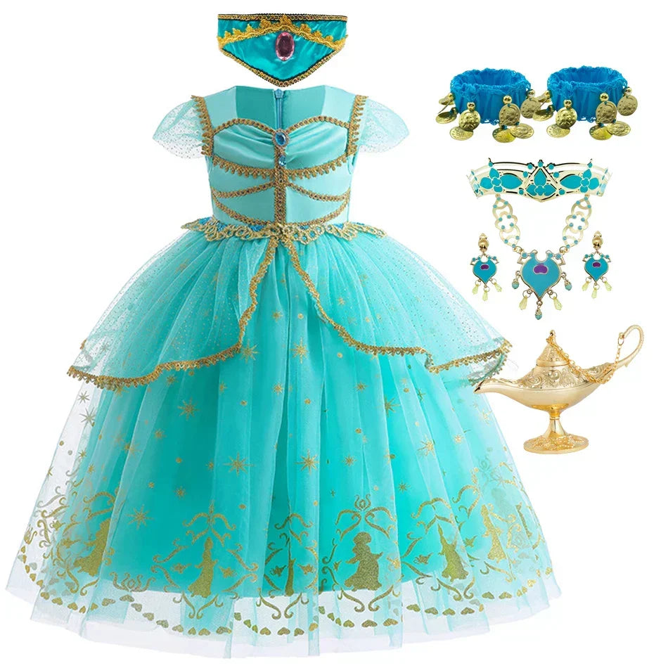 Glitter Star Print Tulle Puff Sleeve Princess Costume Gown 12