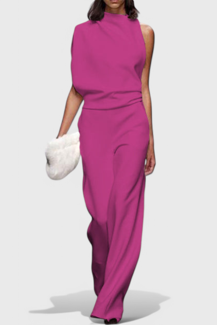 One Shoulder Wide Leg Jumpsuit 12