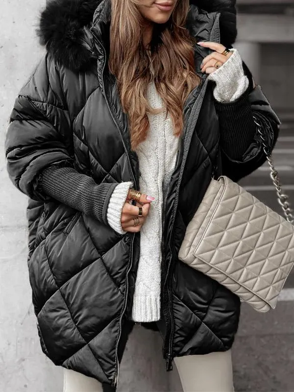 Faux Fur Hood Quilted Longline Puffer Jacket 5