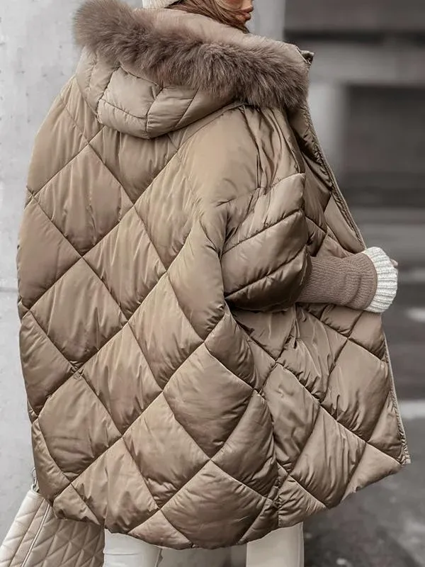 Faux Fur Hood Quilted Longline Puffer Jacket 7