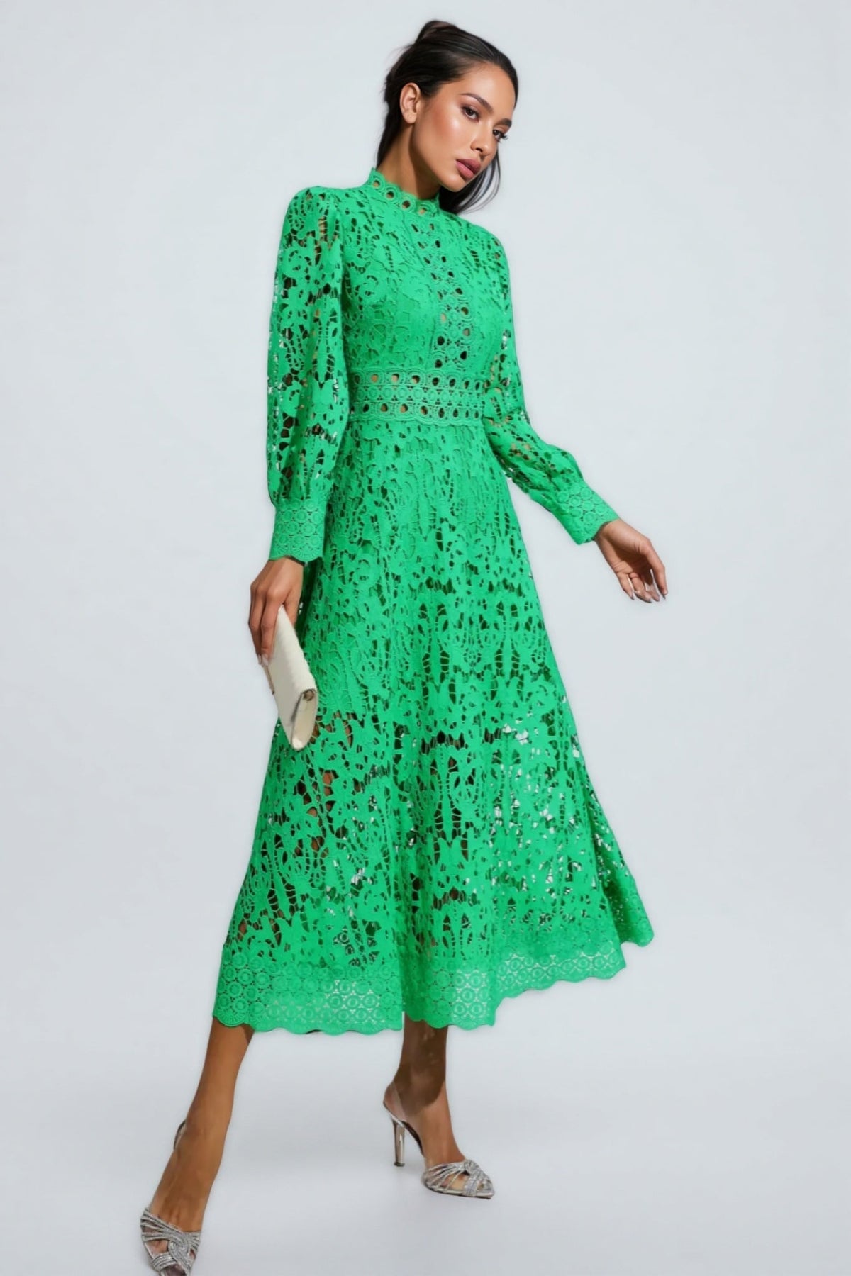 Keryn Green Lace Cutout Maxi Dress - View 2