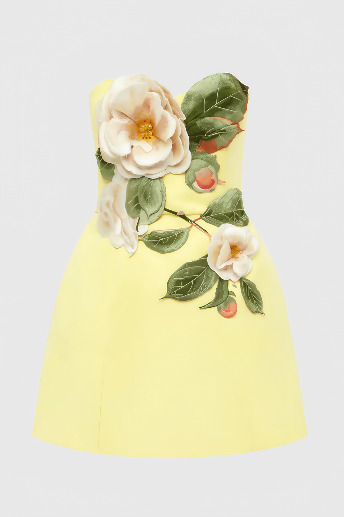 Floral Strapless A-Line Mini Dress - View 6