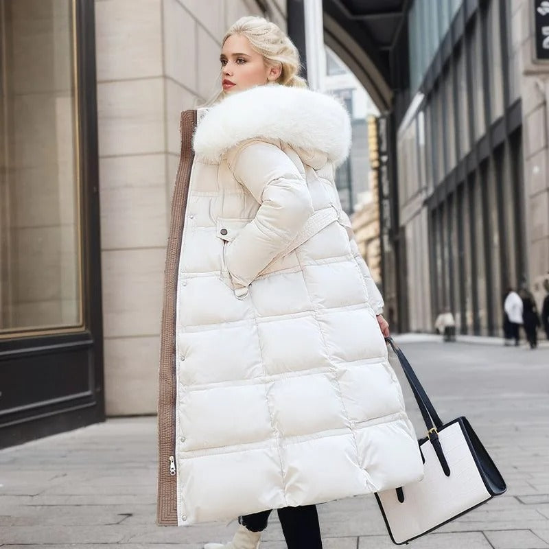 Faux Fur Hood Longline Puffer Coat 14