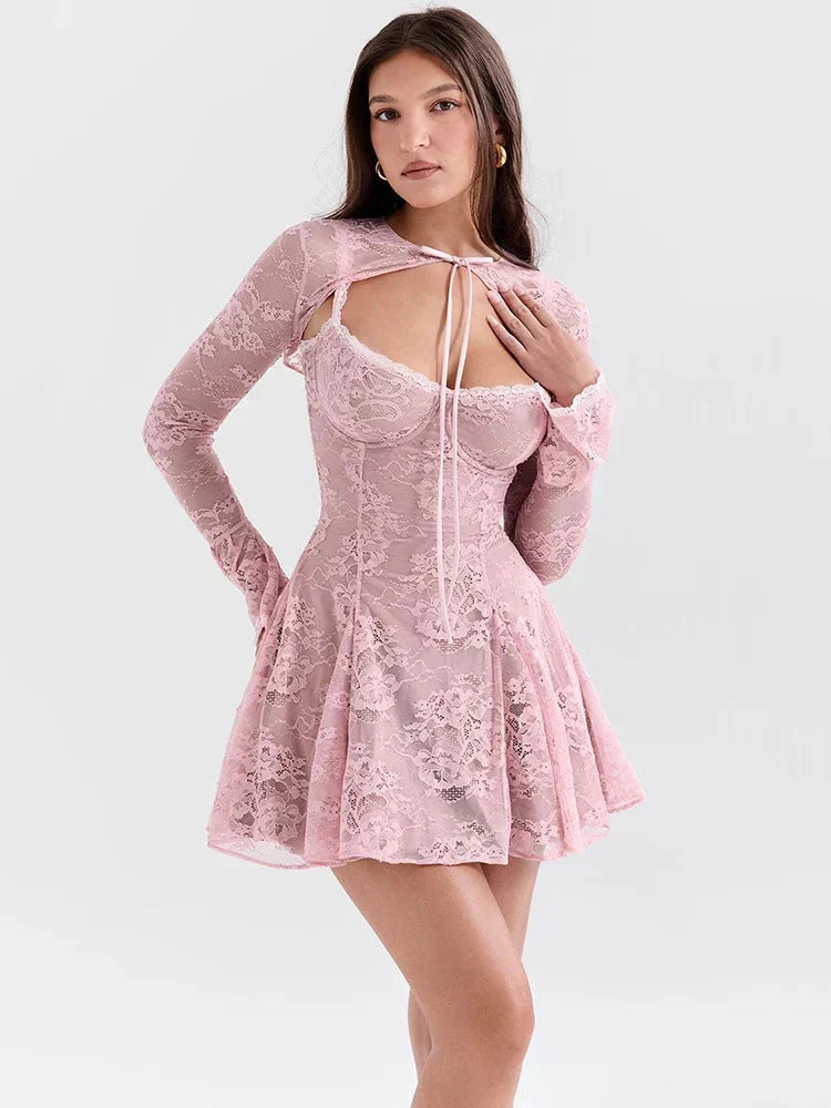 Lace Bolero Mini Dress - View 3
