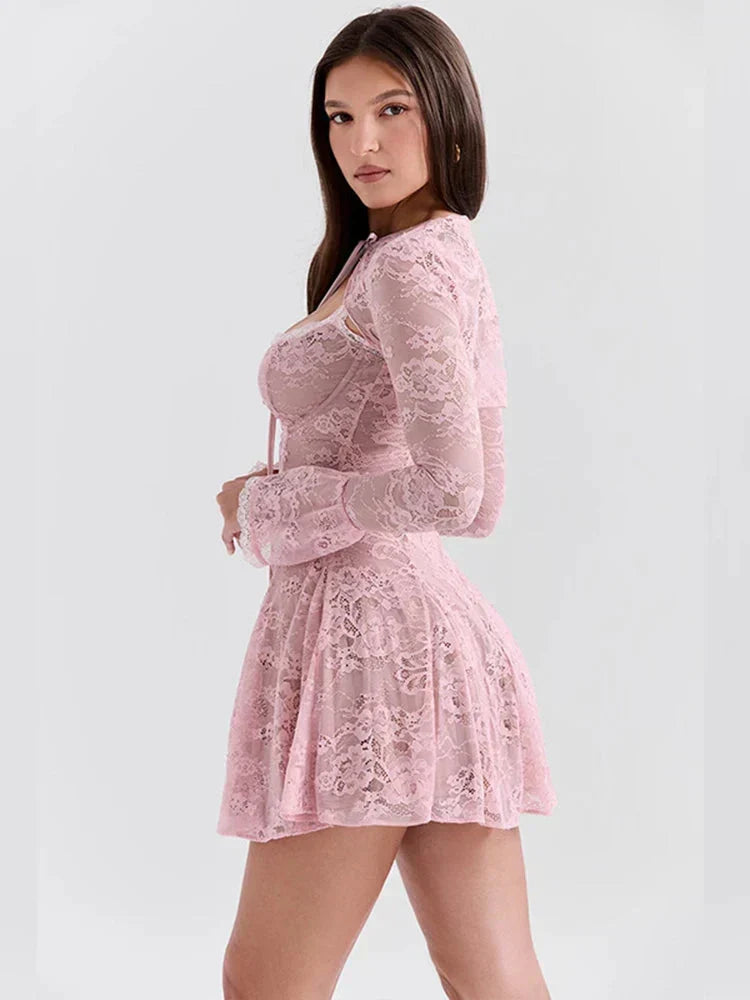 Lace Bolero Mini Dress - View 4