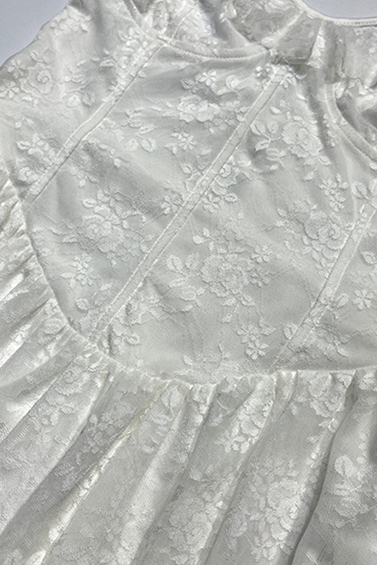 Lace Tiered Ruched Cami Dress - View 9
