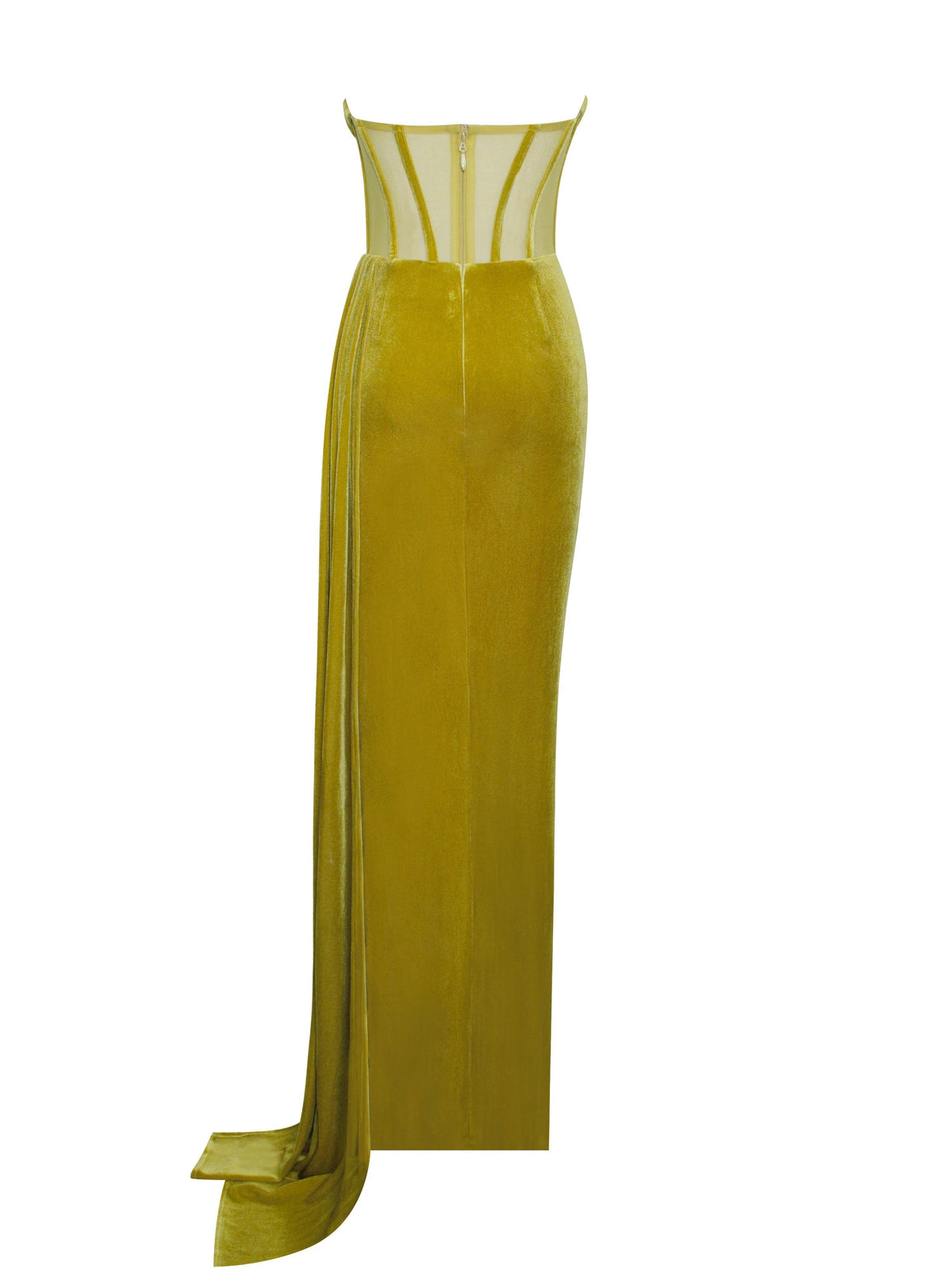Leilani Corset Split Maxi Dress In Gold - View 8