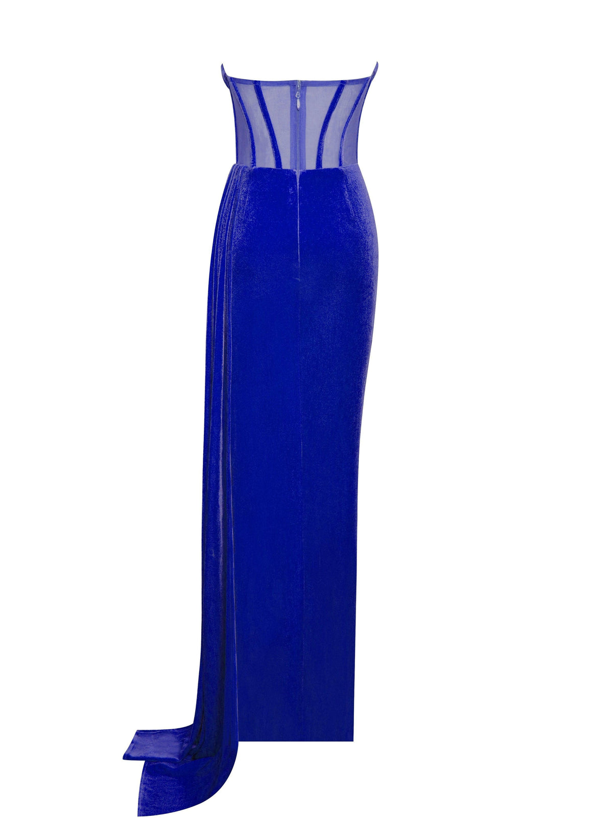 Leilani Corset Split Maxi Dress In Royal Blue - View 7