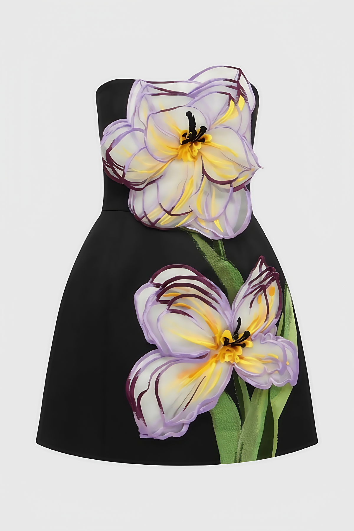 Floral Print Strapless A-Line Mini Dress - View 5