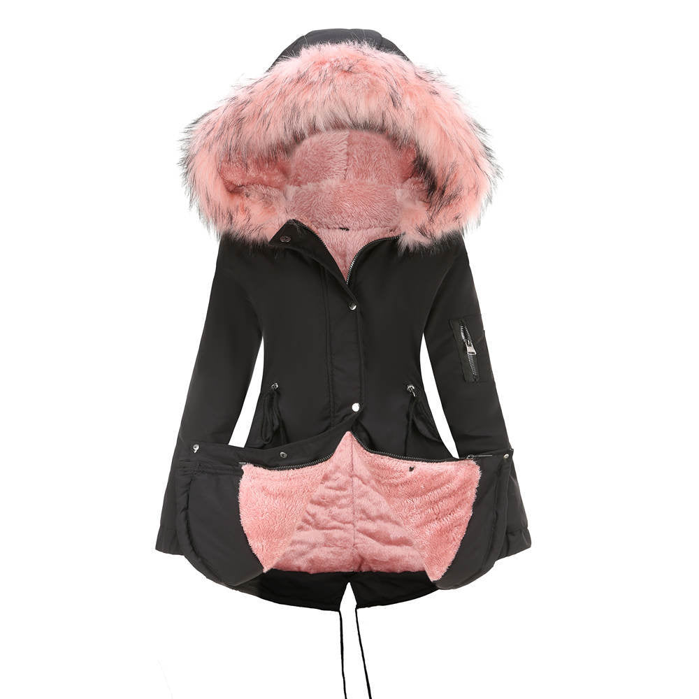 Hooded Faux Fur Trim Drawstring Parka 12
