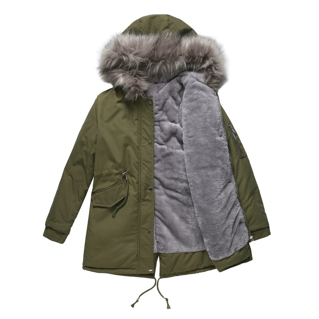 Hooded Faux Fur Trim Drawstring Parka 5
