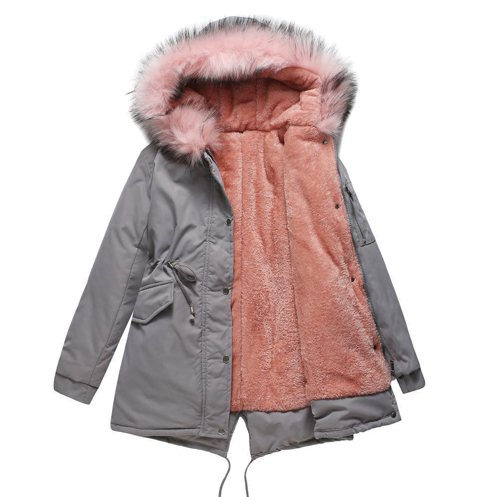Hooded Faux Fur Trim Drawstring Parka 8