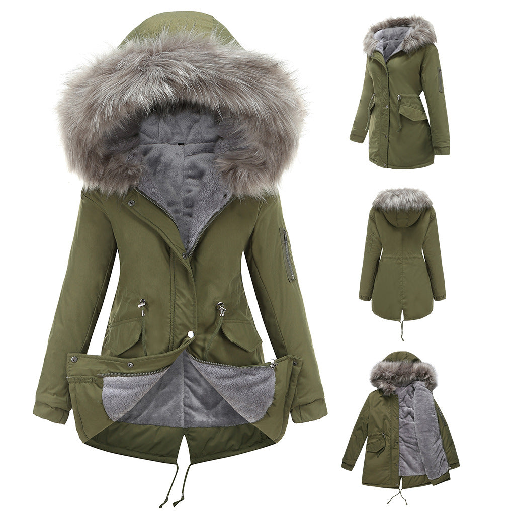 Hooded Faux Fur Trim Drawstring Parka 9