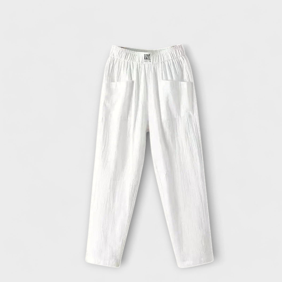 High Waist Elastic Patch Pocket Tapered Pants 2