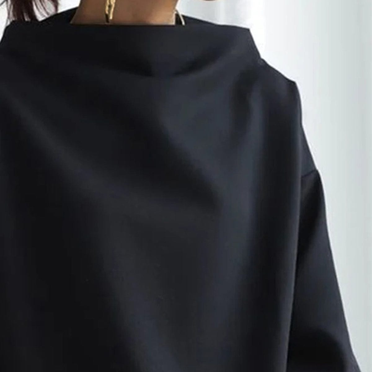 Mock Neck Draped Long Sleeve Top 5