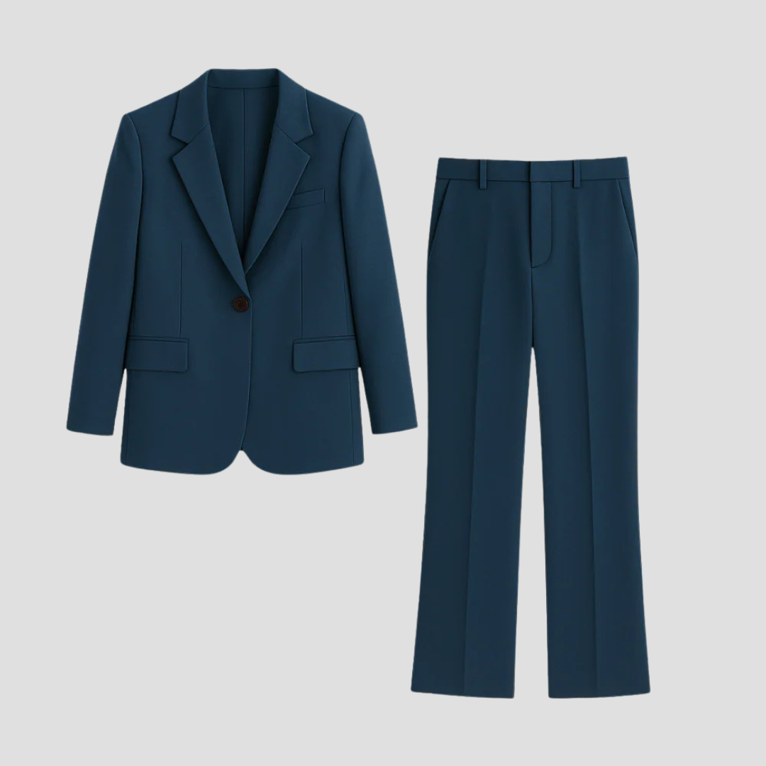 Single Button Blazer and Trousers Two Piece Suit 4