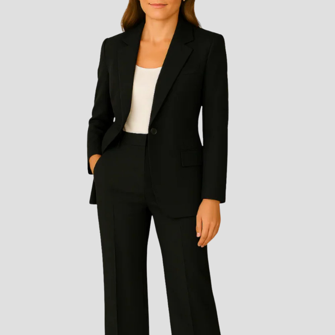 Single Button Blazer and Trousers Two Piece Suit 8