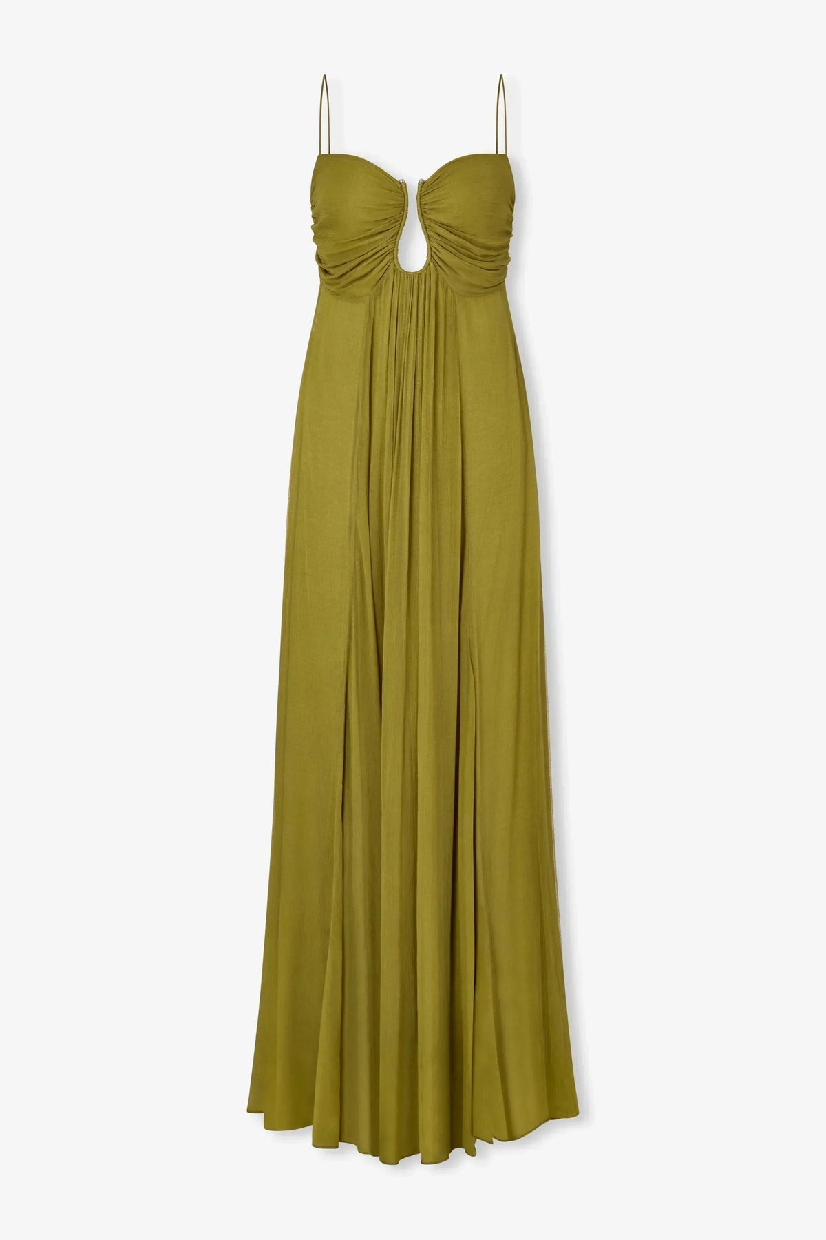 Spaghetti Strap Keyhole Cut Out Chiffon Maxi Dress 4