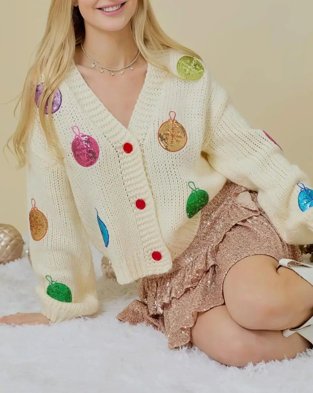 Doll Collar Tie-Up Sweater Cardigan