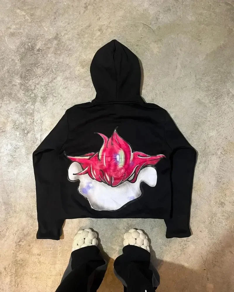 Fun Pattern Printed Hoodie