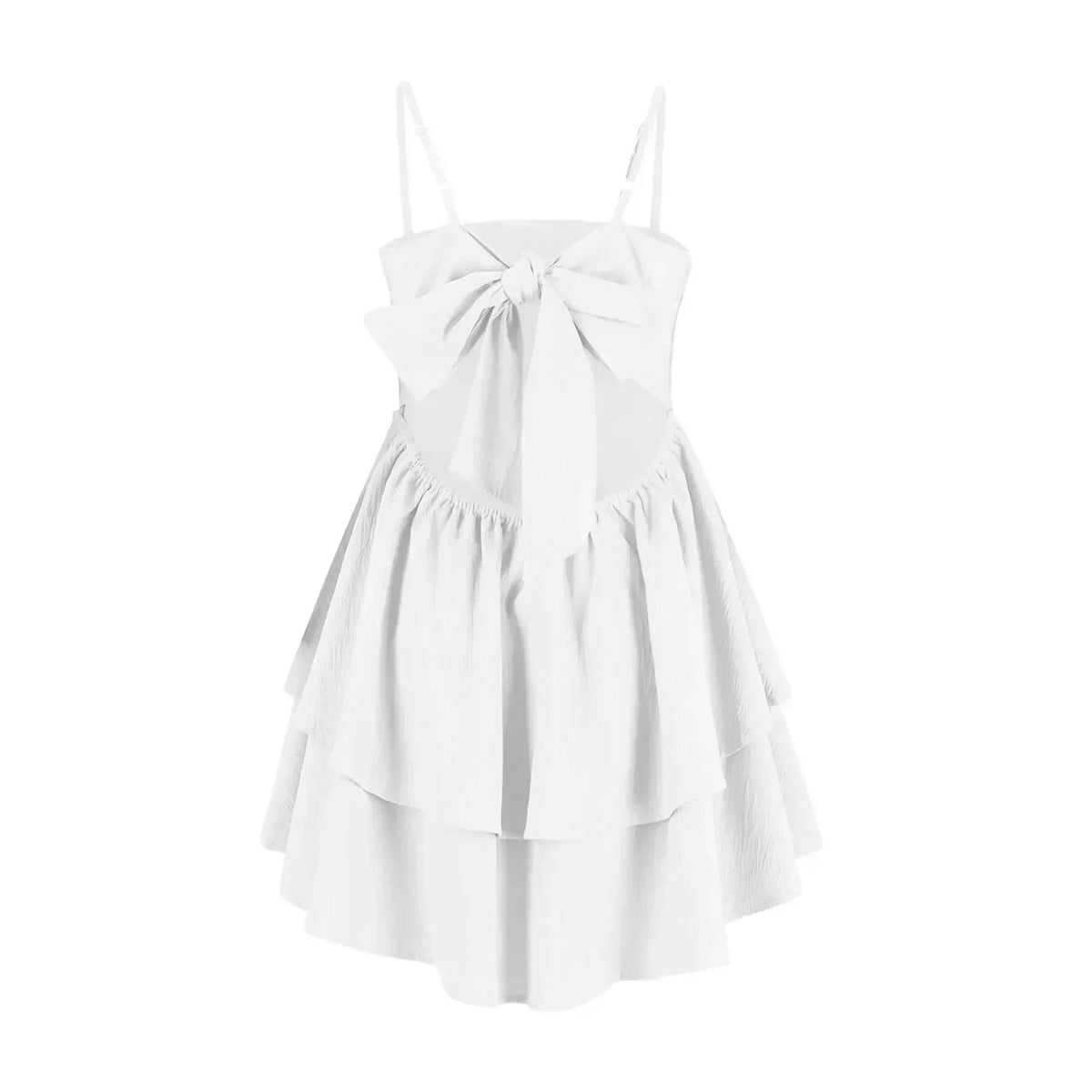 Tiered Ruffle A-Line Short Sleeve Mini Dress - View 5