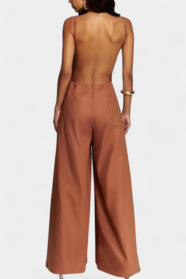 Square Neck Sleeveless Wide Leg Jumpsuit 3
