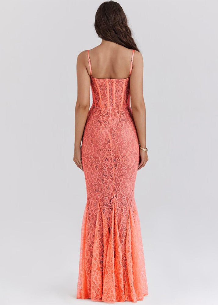 Valeria - Sheer Lace Bustier Gown - View 8
