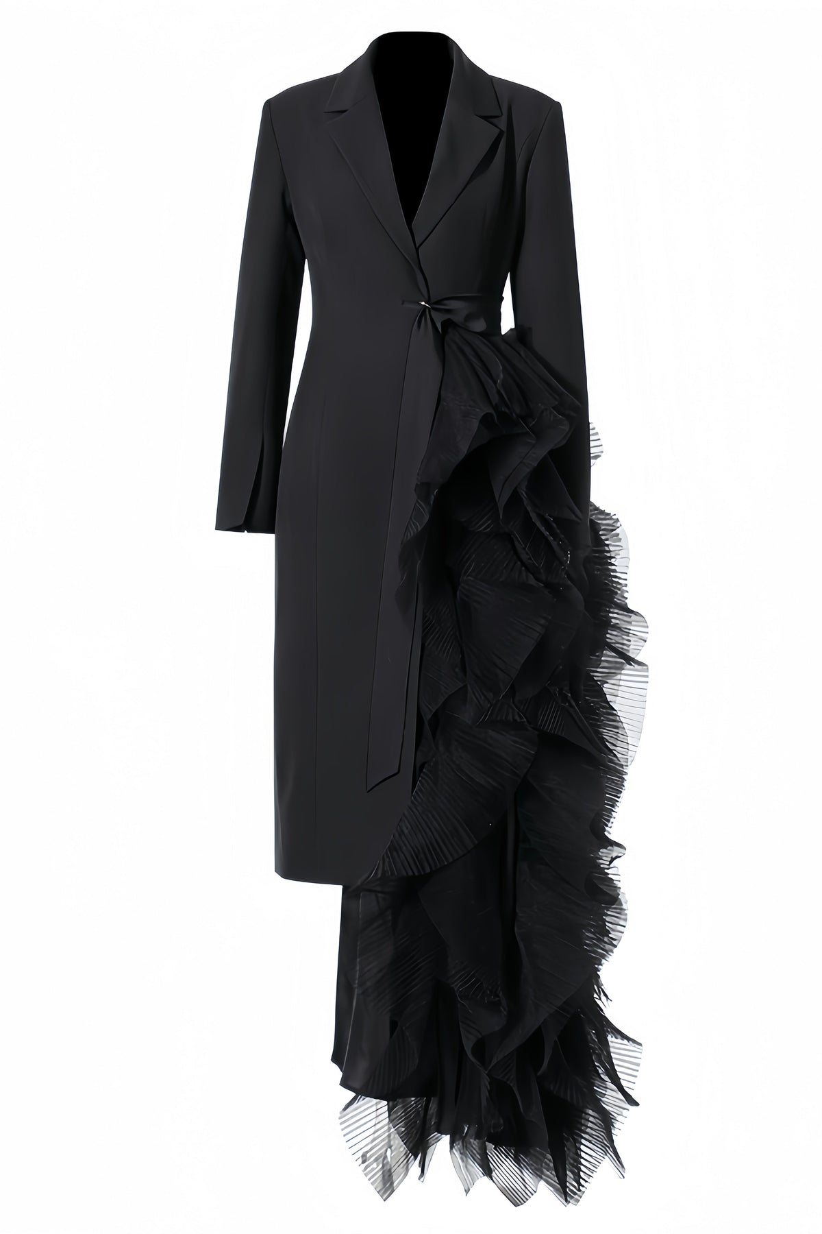Edmund Irregularly Spliced Mesh Maxi Dress - View 5