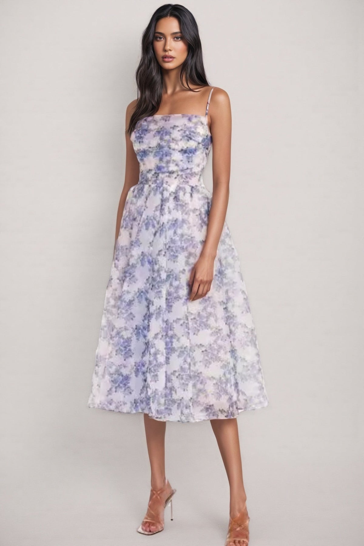 Sonny Blue Chiffon Midi Dress