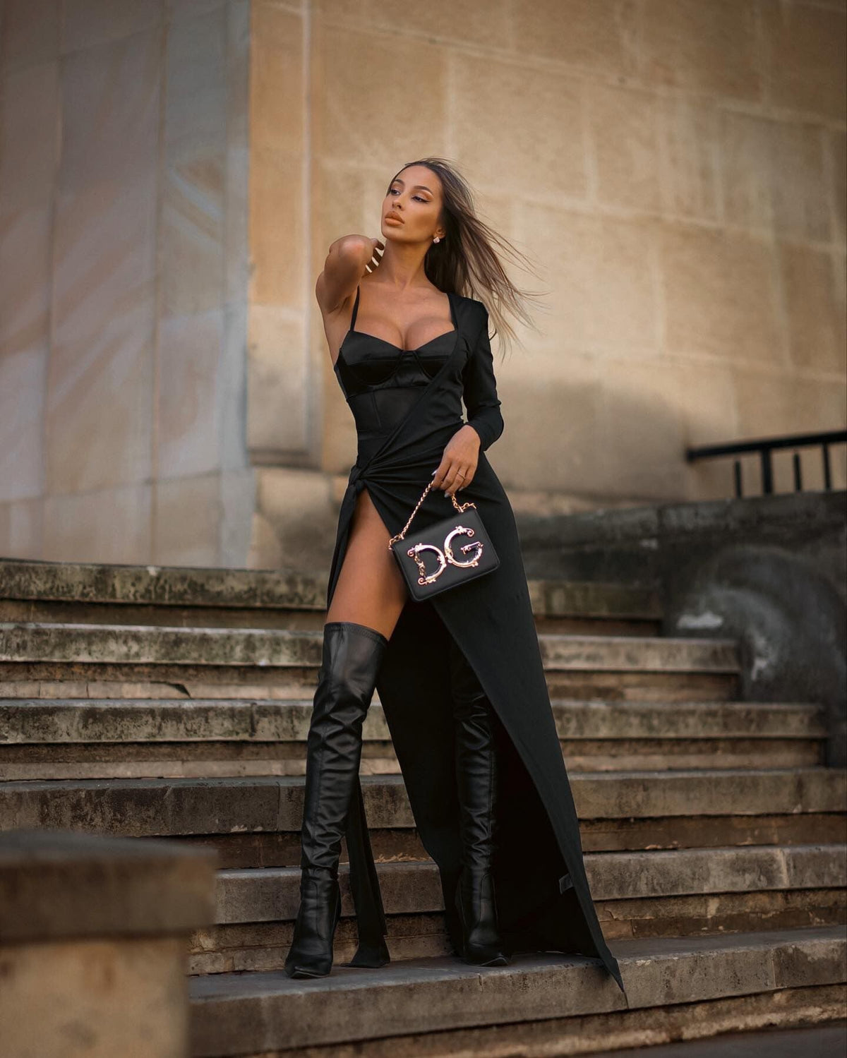 Satin Bustier Mesh Long Sleeve Ruched Cut Out Bodycon Dress - View 3