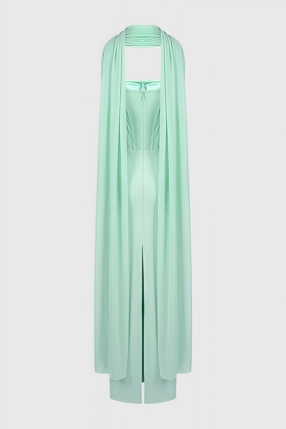 Gened Green Ribbon Sheer Chiffon Maxi Dress - View 5