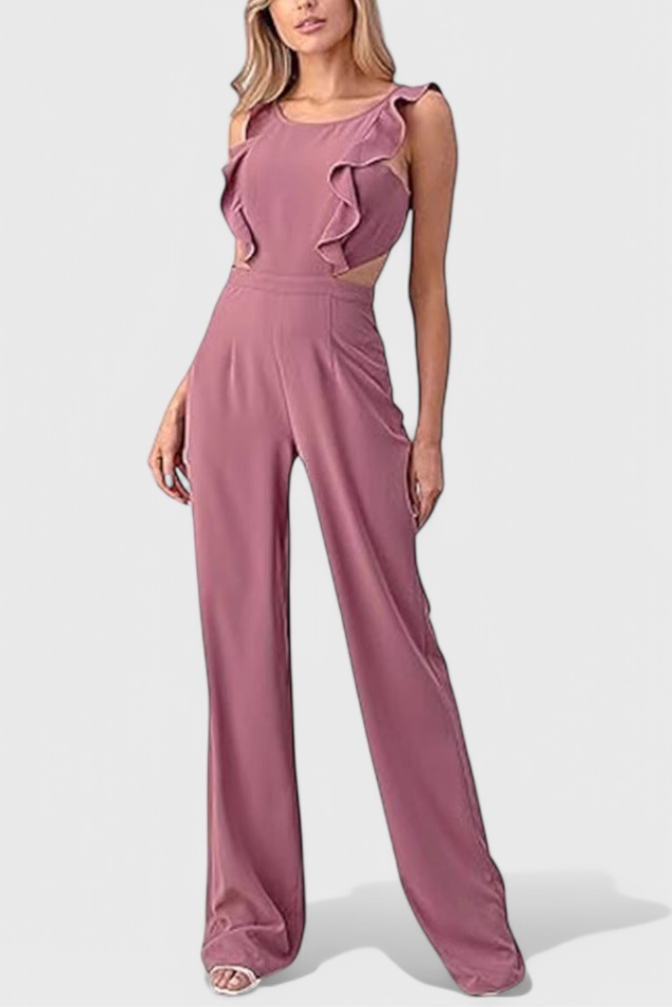 Ruffle Cut Out Sleeveless Wide Leg Jumpsuit 2