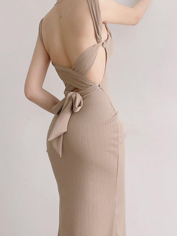 Square Neck Sleeveless Ribbed Bodycon Maxi Dress 5