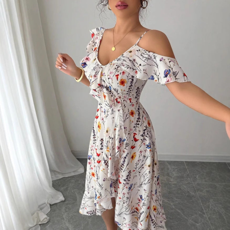 María Asymmetric Hem Ruffle Blouse Dress - View 4