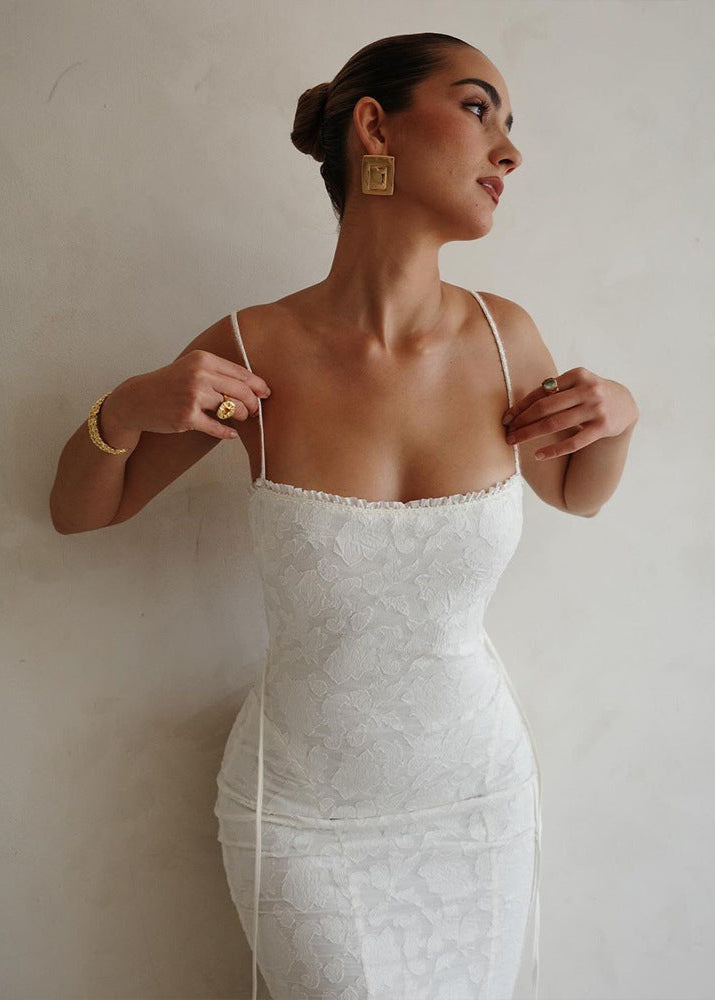 Seraphina Lace Back Satin Maxi Dress - View 2