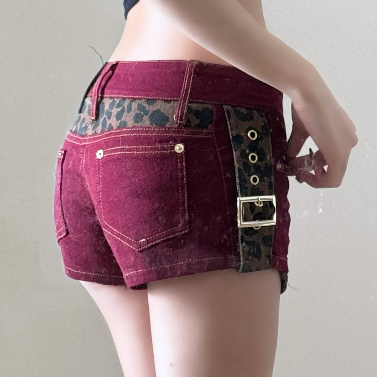 Low-Rise Patchwork Denim Jeans