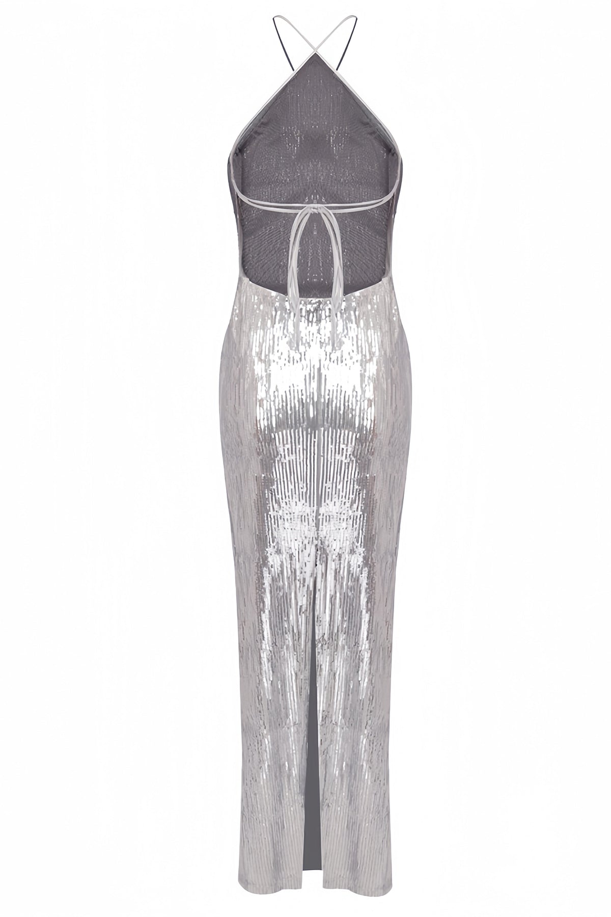 Sequin One Shoulder Rosette Bodycon Maxi Gown - View 5