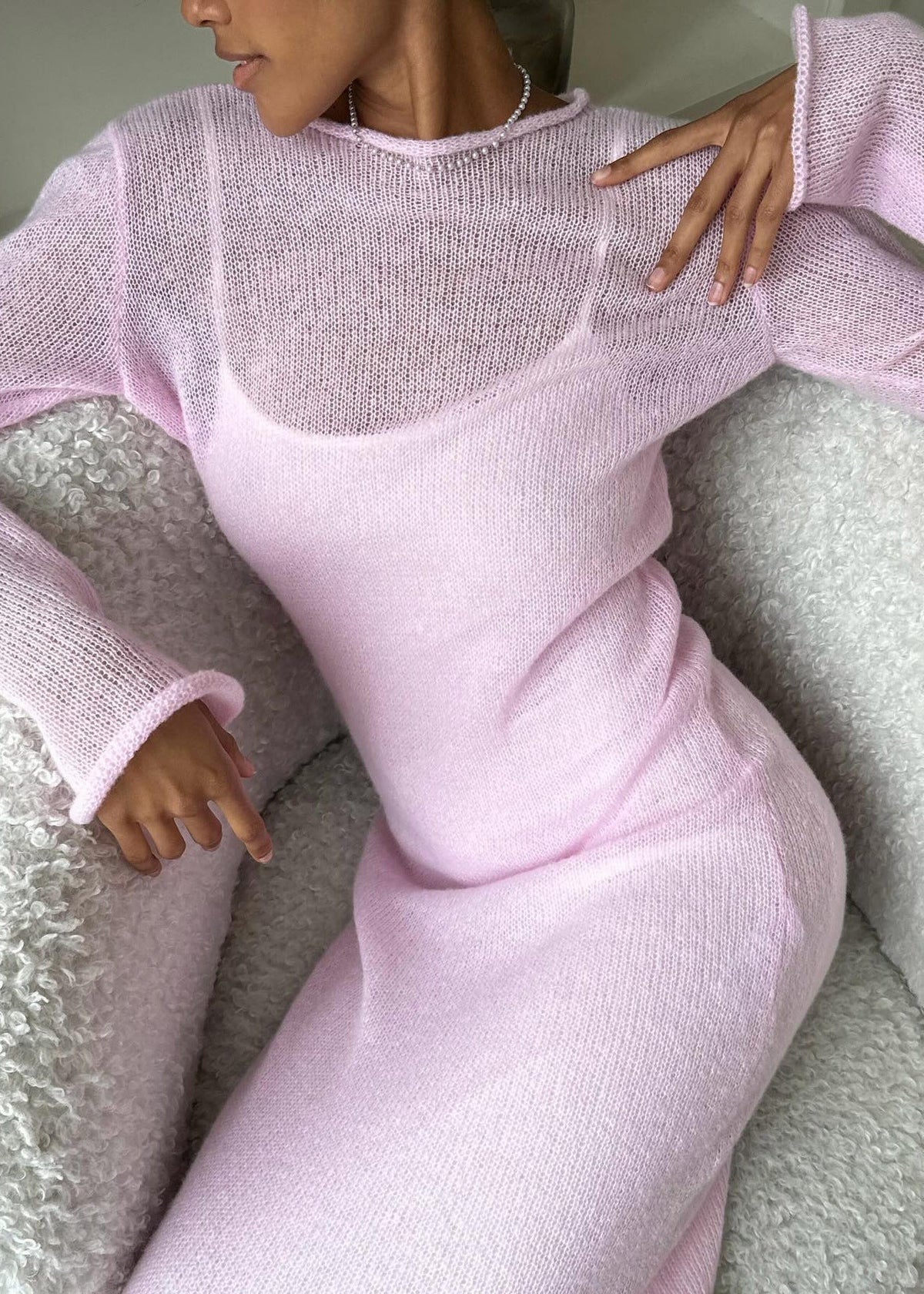 Sheer Knit LayeRed Maxi Dress - View 2