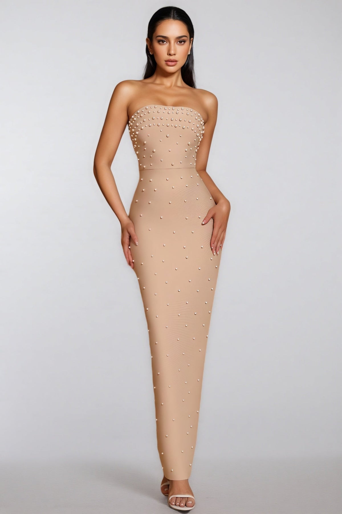 Sevyn Strapless Pearl Maxi Dress - View 2